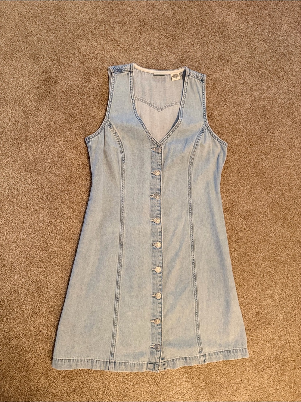 Levi's Light Wash Denim Button-Up Mini Dress